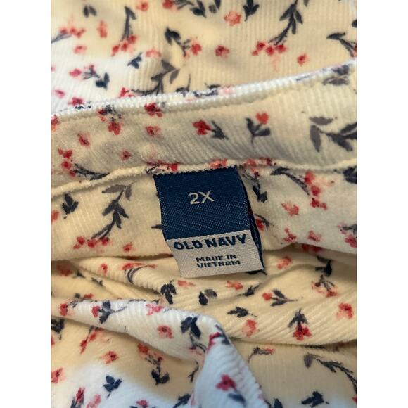 NWT Old Navy Women's Corduroy Long Sleeve Top Buttons Ties Petit Flowers Size 2X - Picture 4 of 6